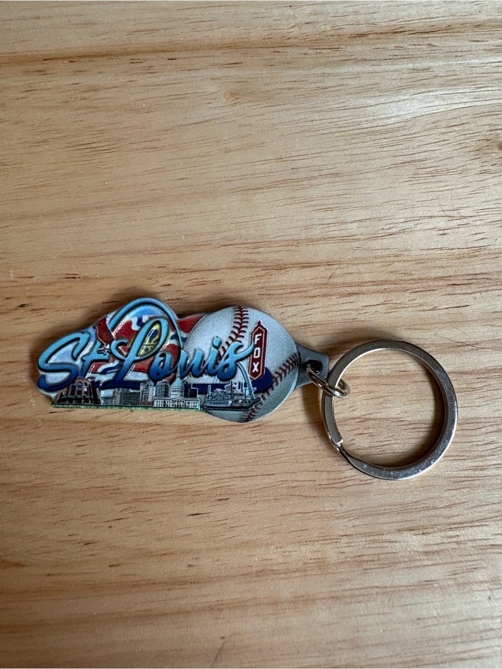 Baseball Keychain - Blue and White